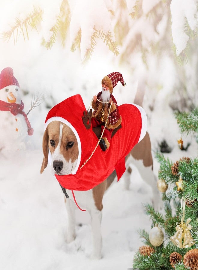 BWOGUE Santa Dog Costume Christmas Pet Clothes Santa Claus Riding Pet Cosplay Costumes Party Dressing up Dogs Cats Outfit for Small Medium Large Dogs Cats - Image 2